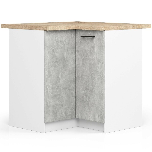 Bucătărie de colț 300 cm Ozara III (Alb + beton)