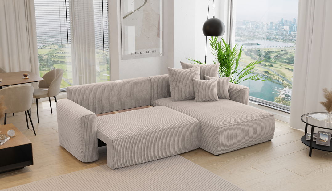 Kutna garnitura Baria (D) (svijetlosmeđa)