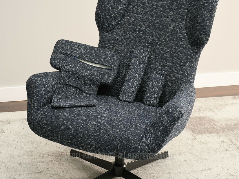 Fotelja Irma (mornarsko plava + crna)