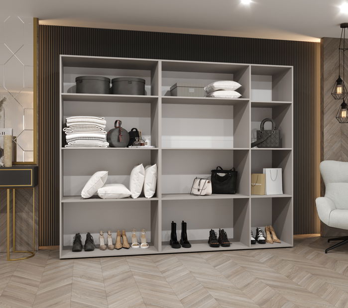 Ruhásszekrény 250 cm Borry 1 (kasmír + arany)