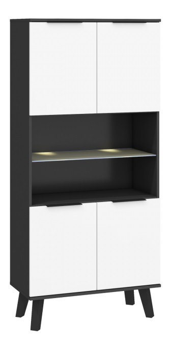 Regál Shela SVN-10 (fekete + fehér fényes)