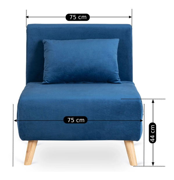 Fotoliu extensibil Motecacleta 1 (albastru marin) 