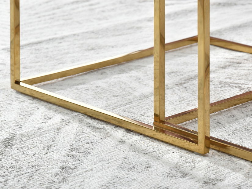 Măsuță de cafea Prana Law (alb + auriu)