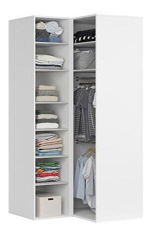 Rohová šatníková skriňa BRW Flex 27 (biela) 