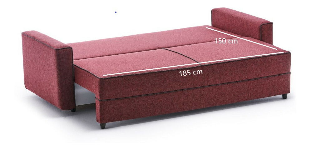 Canapea trei locuri Elnath (roșu)