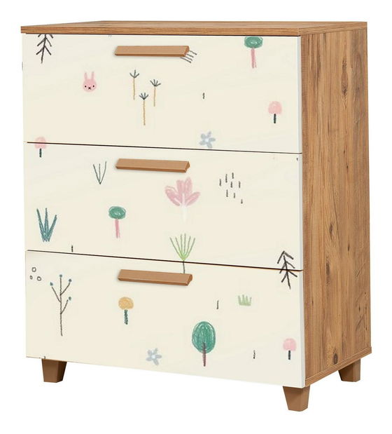 Komód Laurien Gravis (atlanti fenyő + fehér)