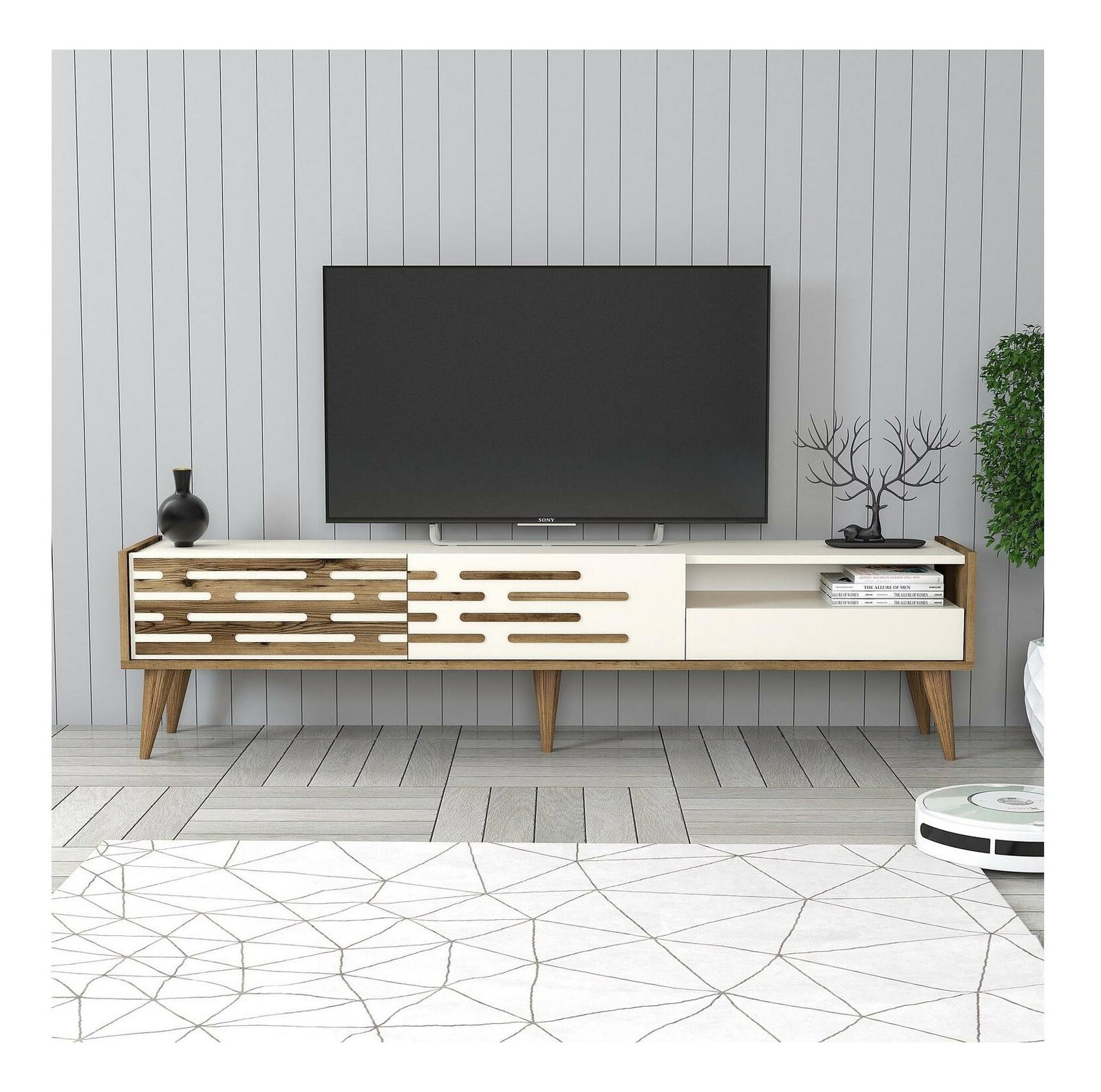 Masă TV/Dulap Tonase (nuc + crem)