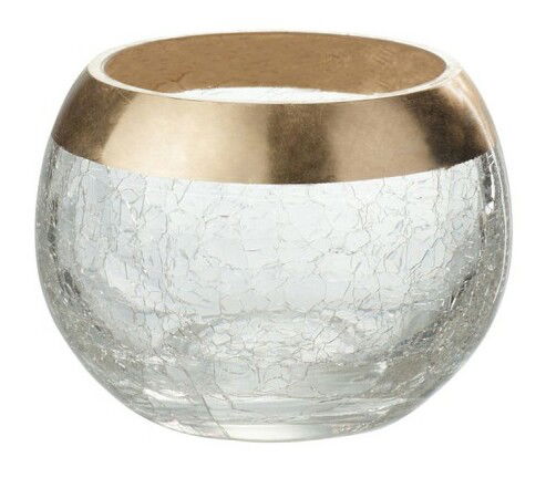 Svietnik Jolipa Na čajovú sviečku (11x11x7cm) (Zlatá)