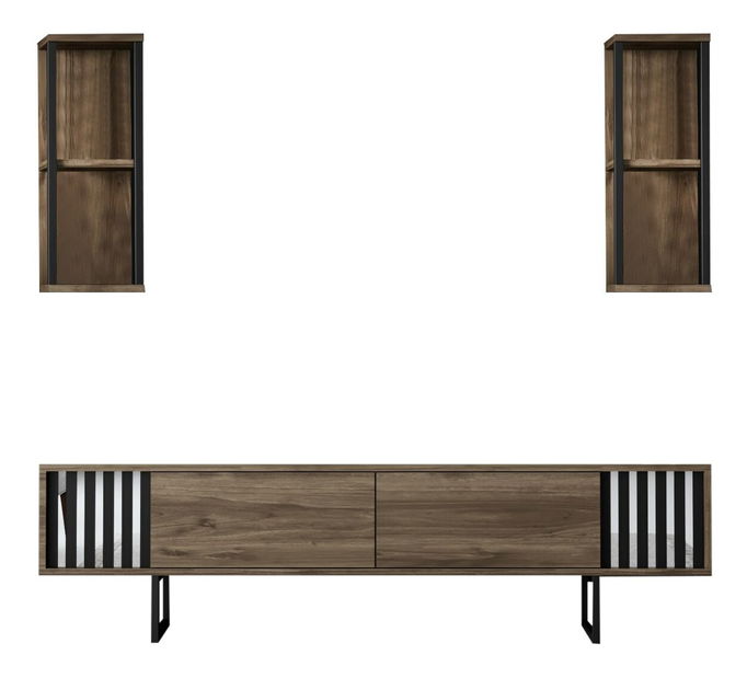 Set za dnevni boravak Chromatic (orah + crna)