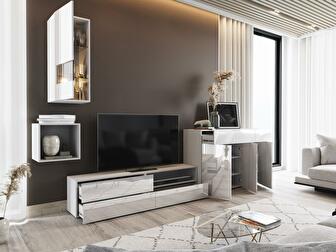 Mobilier living Berny 51 (alb + Alb lucios)