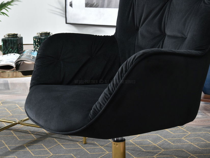 Fotelja Meryl (crna + zlatna)