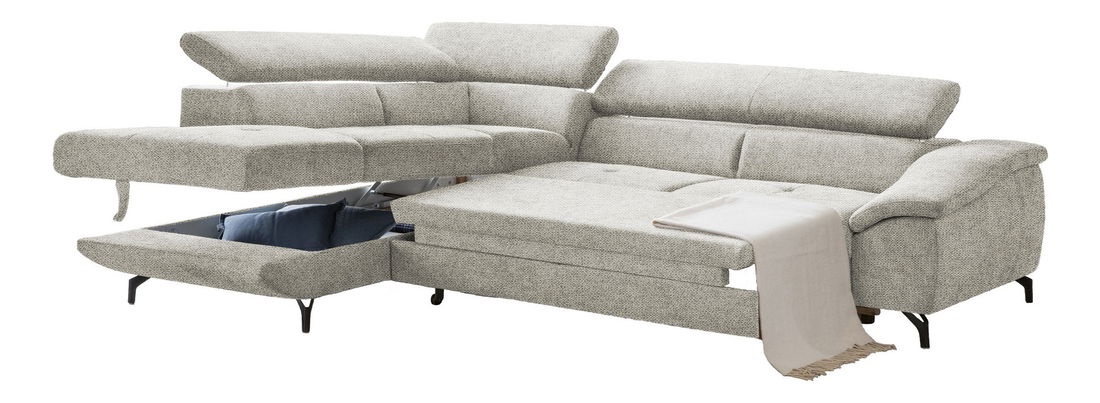 Rohová sedačka BRW Famous (svetlosivá) (L)