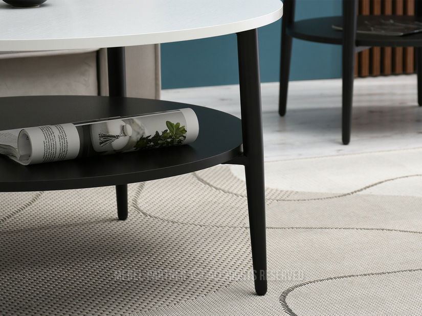 Stolić za kavu Randolf Xl (bijela + crna)