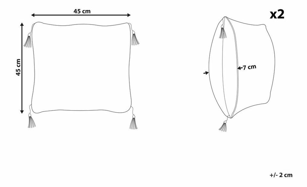 Set 2 buc perne decorative 30 x 50 cm Liro (alb negru)