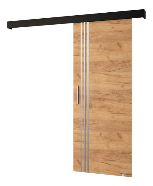 Posuvné dvere 90 cm Sharlene VI (craft zlatý + čierna matná + strieborná)