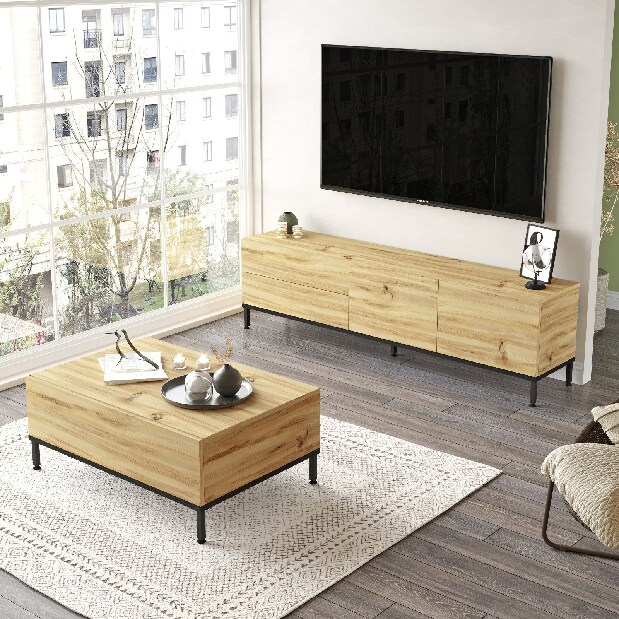 Mobilier living Ladislava 35 (Stejar + Negru)