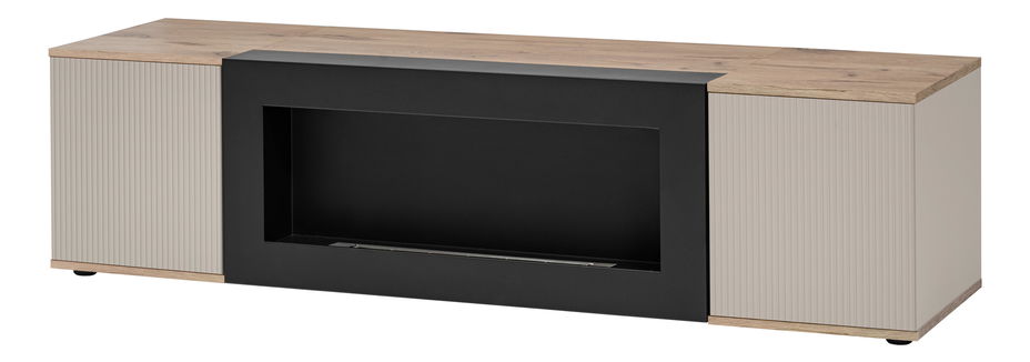 TV stolić/ormarić Catalis RTV-K (vikinški hrast + kašmir) (s bio kaminom)