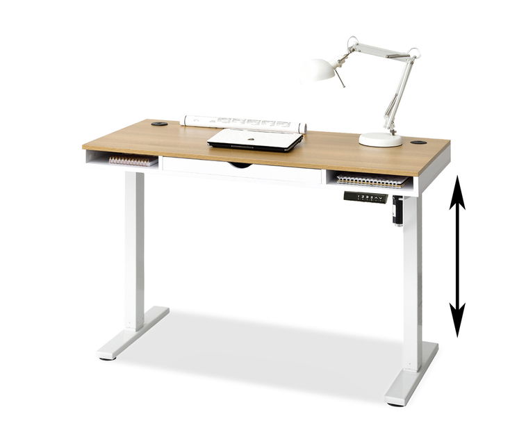 PC asztal Osto 120 (fehér tölgy + fehér)