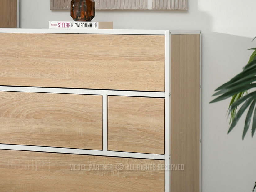 Comodă Soren Kom (sonoma + alb)