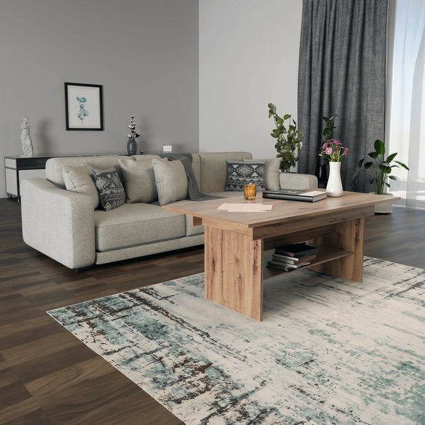 Széthúzható étkezőasztal 120/160x70 cm Lava (artisan tölgy)