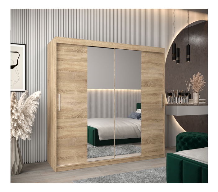 Dulap de haine 200 cm Toki 1 (stejar sonoma + stejar sonoma)