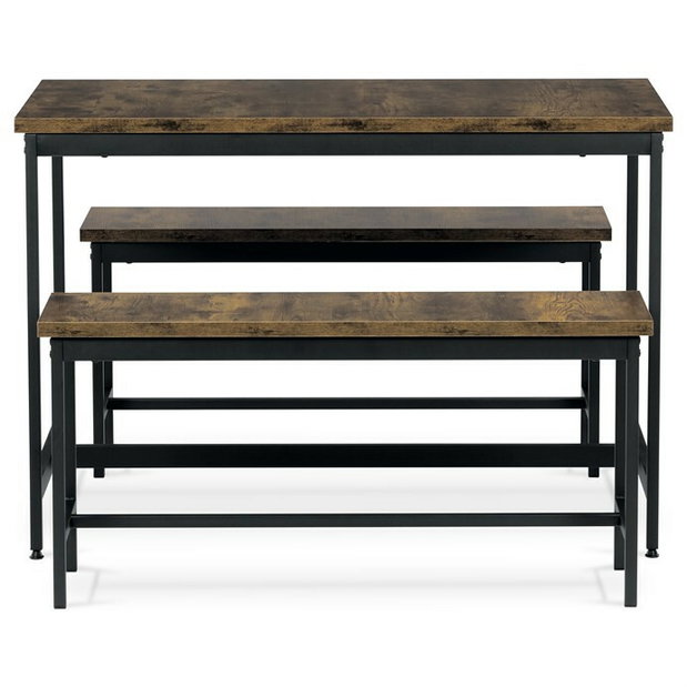 Jedálenský set s 2 stoličkami Autaus (hnedá)