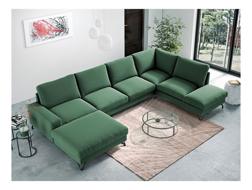 Rohová sedacia súprava Saphina U (zelená)