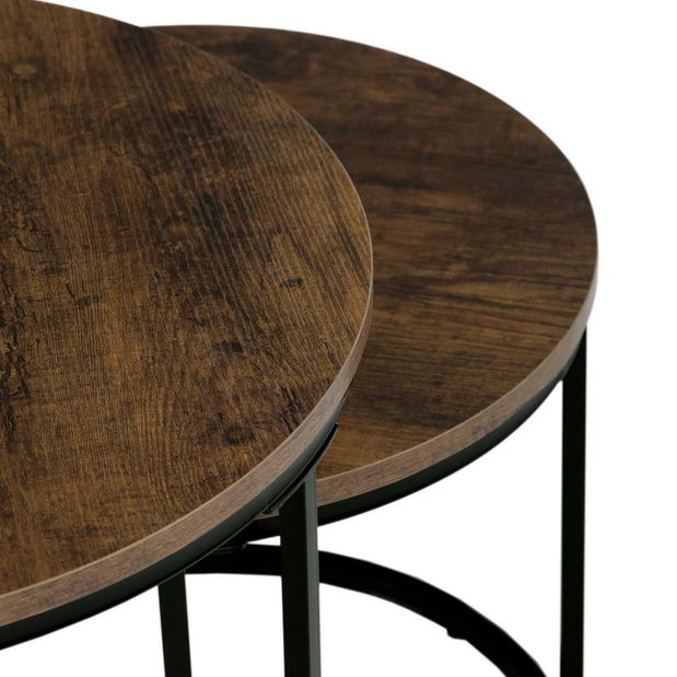 Set 2 konferenčných stolíkov Conmovedor (old style wood)