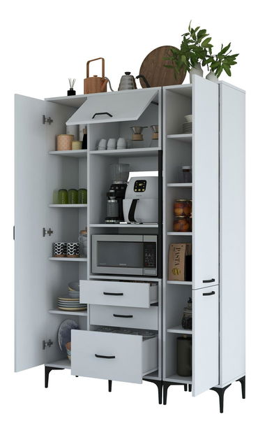 Set kuchynských skriniek Jenaretta 18 (biela + čierna)