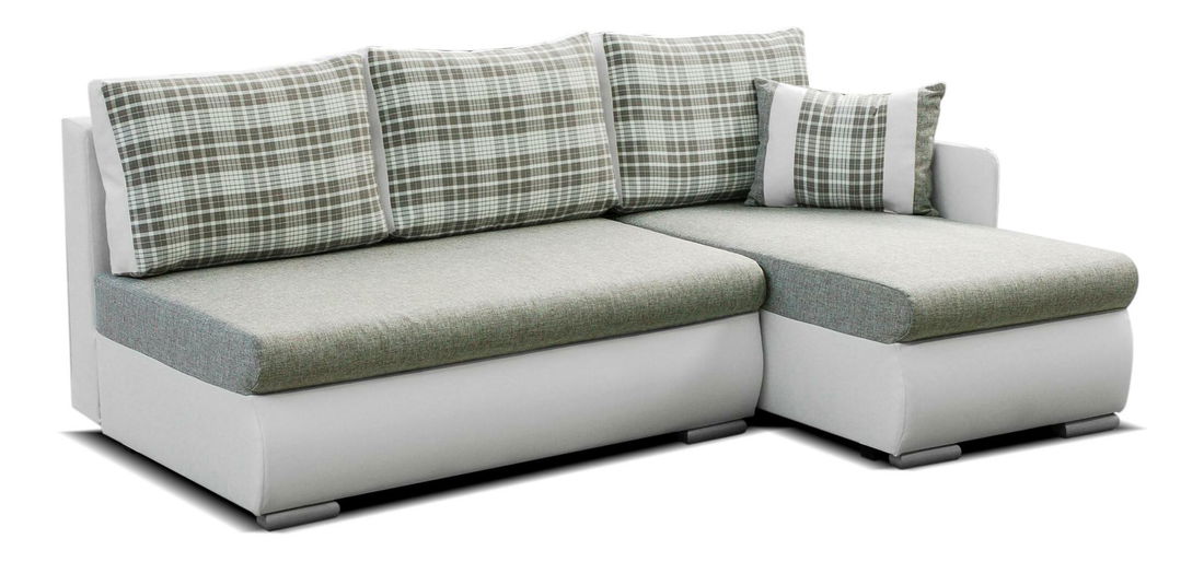 Rohová sedačka Asteria (svetlosivá + biela) (P)