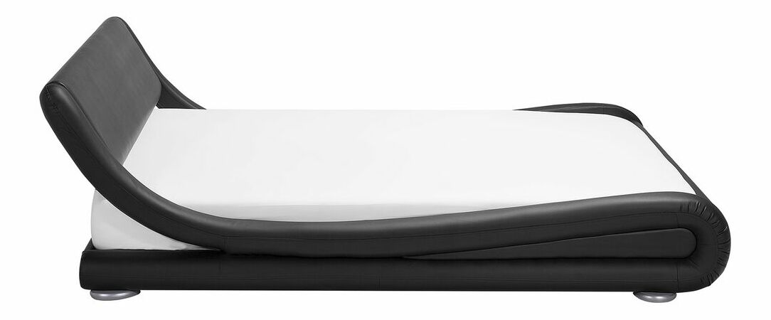 Pat matrimonial 180 cm AVENUE (cu somieră) (negru mat)