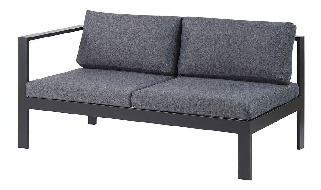 Set canapele pentru grădină MESSE (negru) (pentru 5 persoane)