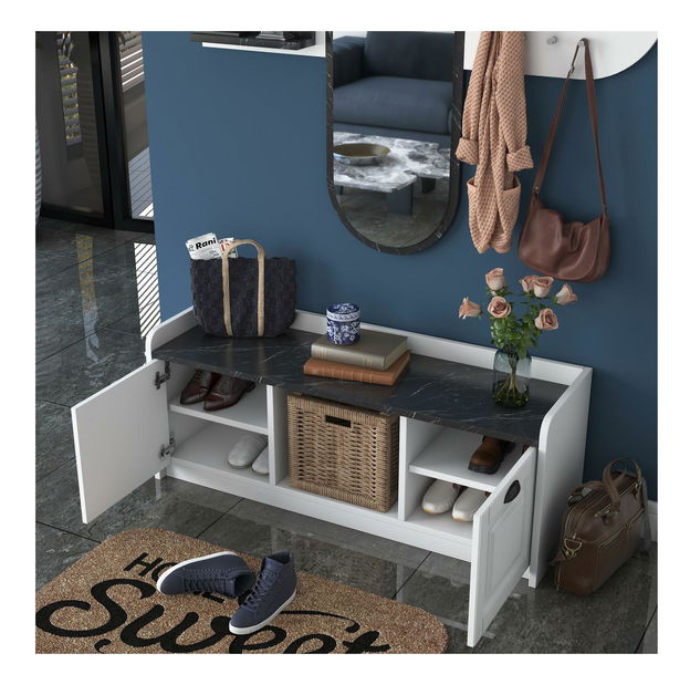 Predsieňová zostava Vosiku 2 (biela + mramor svetlý) 