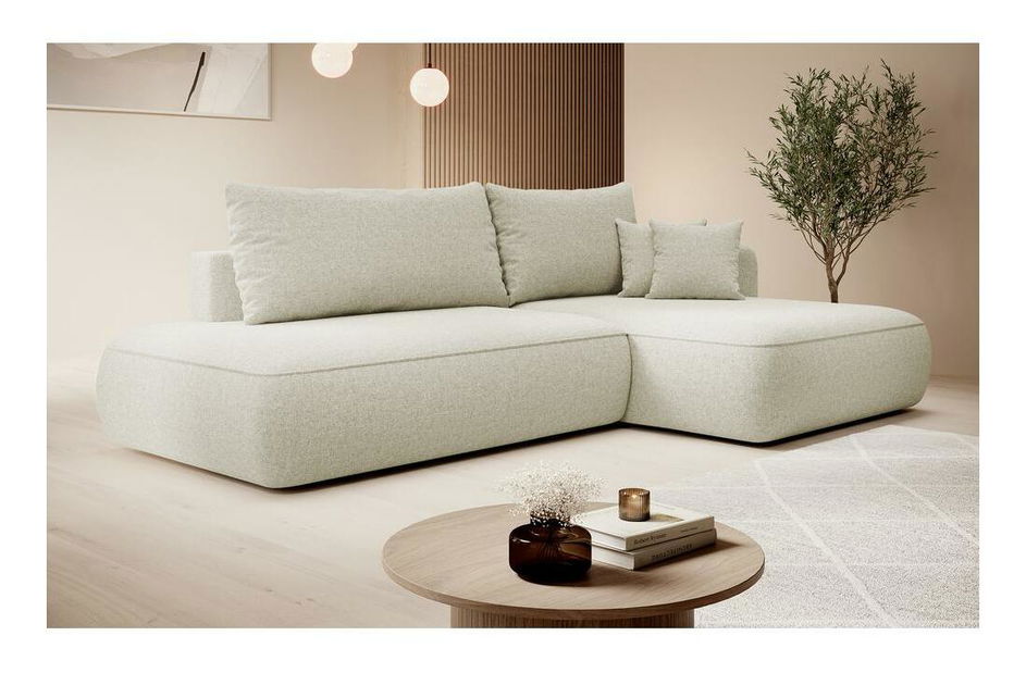 Rohová sedacia súprava Fergie (P) (krémová + čierna)