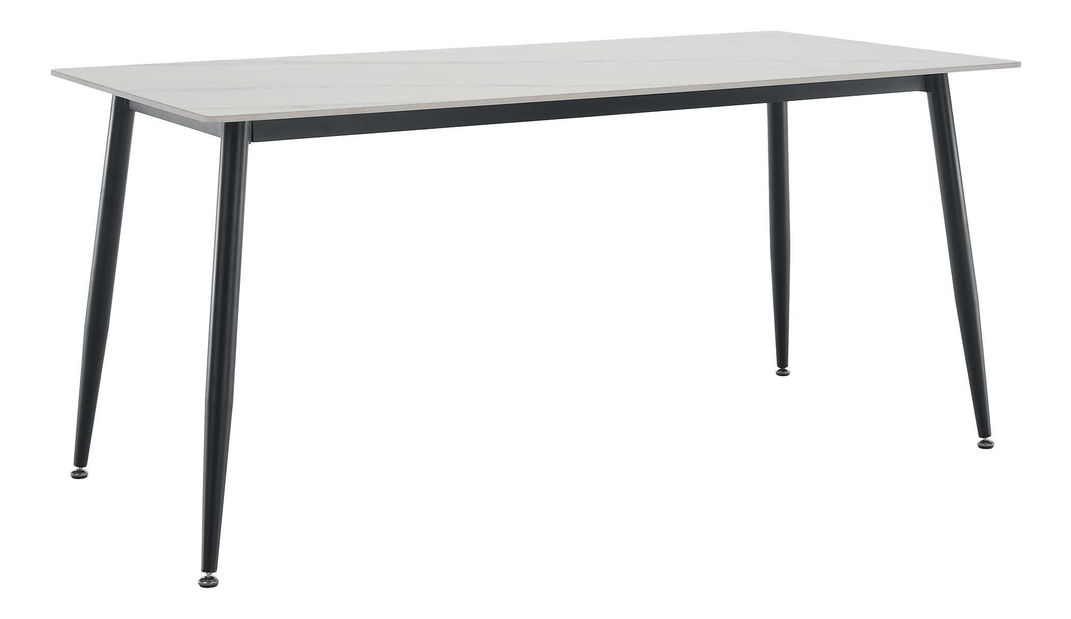 Masă sufragerie Fresia 2 (marmură albă + negru) (pentru 6 persoane) *vânzare stoc