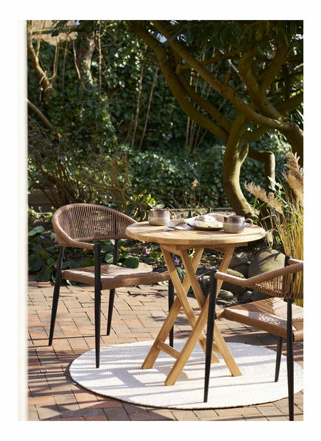 Záhradná stolička Caledria (prírodná + čierna)