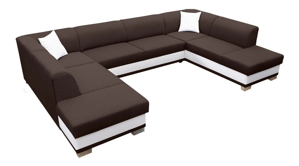 U alakú kanapé Darcia (barna + fehér) (B)