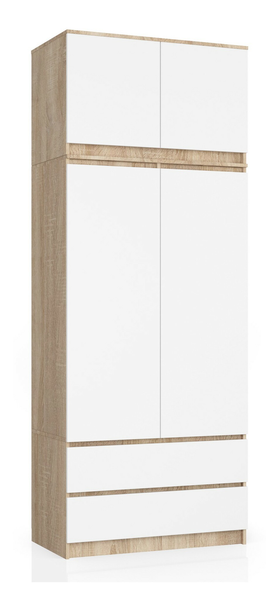 Szekrény Submarino (sonoma tölgy + fehér) (felépítménnyel)