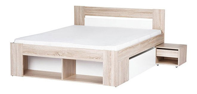 Manželská posteľ 160 cm Milo MOB-4027 (s noč. stolíkmi)