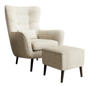 Fotoliu cu suport picioare Veneza VZ2 (crem + negru)