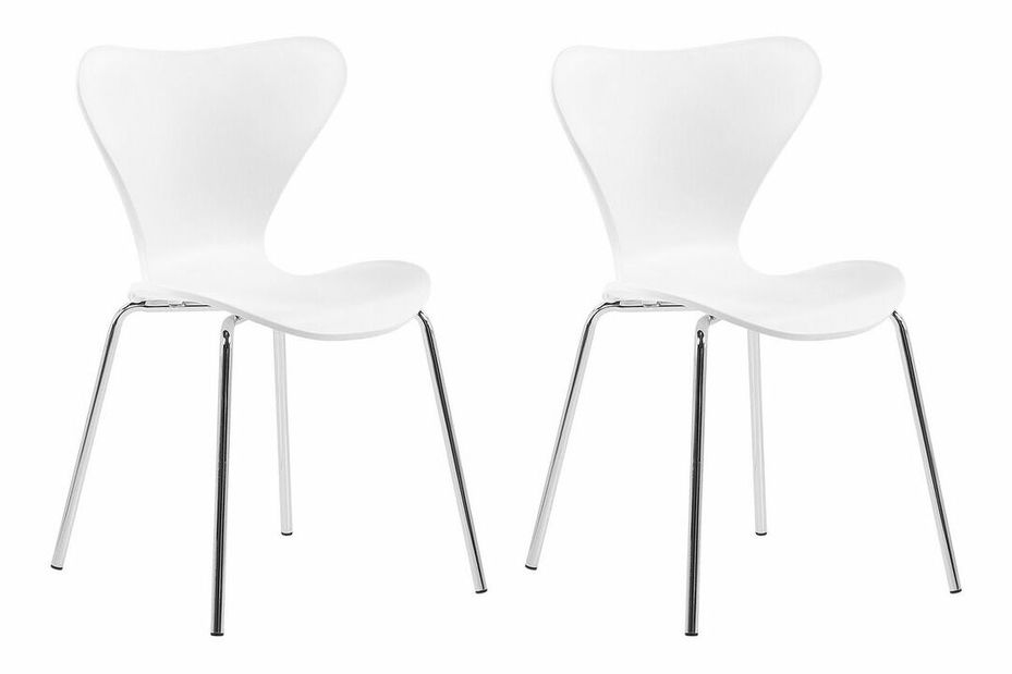 Set 2 ks jedálenských stoličiek Baylor (biela)