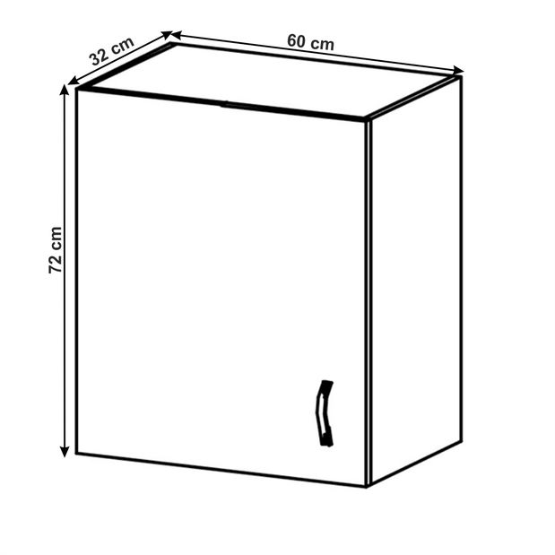 Horná kuchynská skrinka G601F Lanaya (biela + sivá matná) (L)