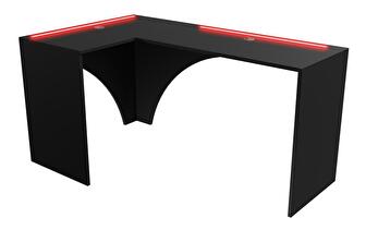 Sarok LED PC asztal Uhlominn (fekete) 