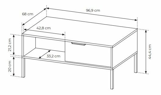 Măsuță de cafea Rastafa 2S (Stejar viking + Bej)