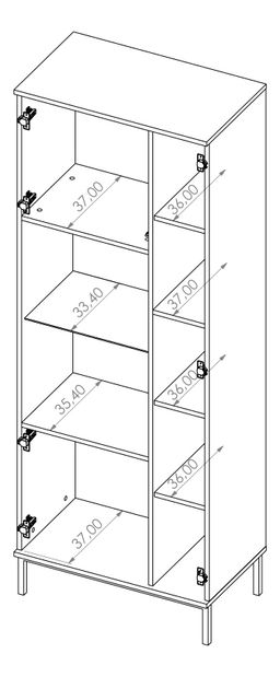 Vitrină Punta WIT70 (Arin negru Portland)
