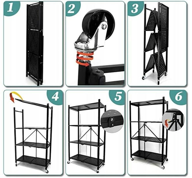 Raft de bucătărie cu roți Ricos 2 (negru)