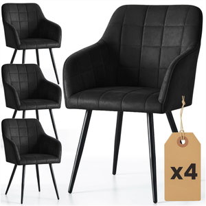 Set blagovaonskih stolica (4 kom.) Luksemburg (crna)