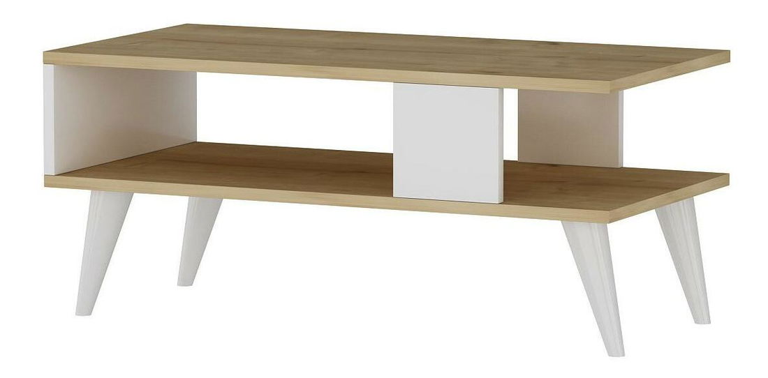 Konferenčný stolík Debede (dub zafírový + biela) 