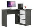 Masă PC de colț Balcon (grafit + alb) (D)