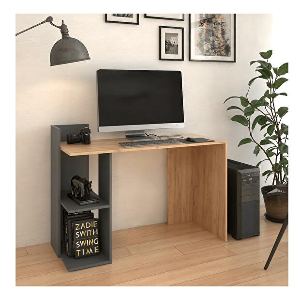 PC stolík Zunno (dub craft zlatý + grafit)